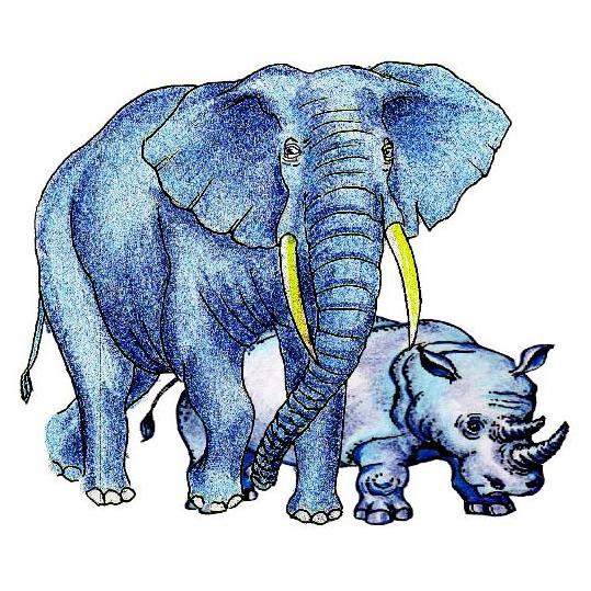 Синий Слон и Носорог, 99 руб.
